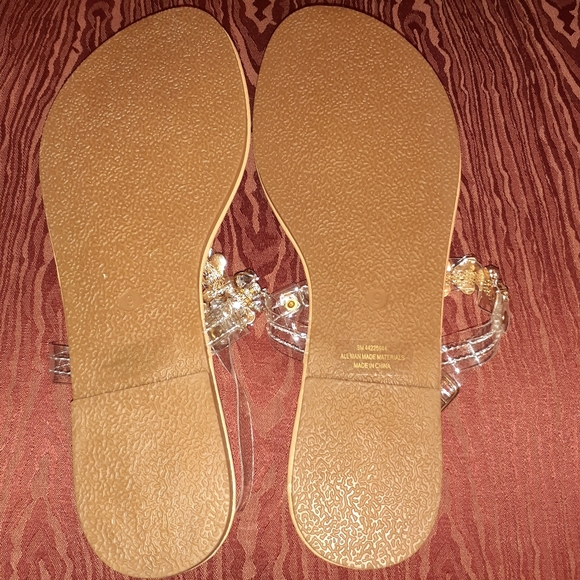 NEW IT'S SANDALS CLEAR WITH RHINESTONES AND THONG FITTING SIZE 9 - Picture 7 of 9